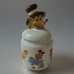 Vintage 1996 Wade Porcelain Animated Characters Cookie Jar R‎ Ellis Wolf Top Hat